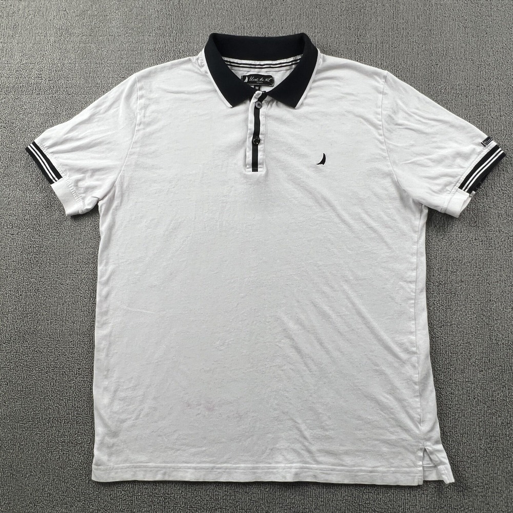 Blanc Du Nil Polo Shirt Adult Medium White Short Sleeve Luxury Casual Men's